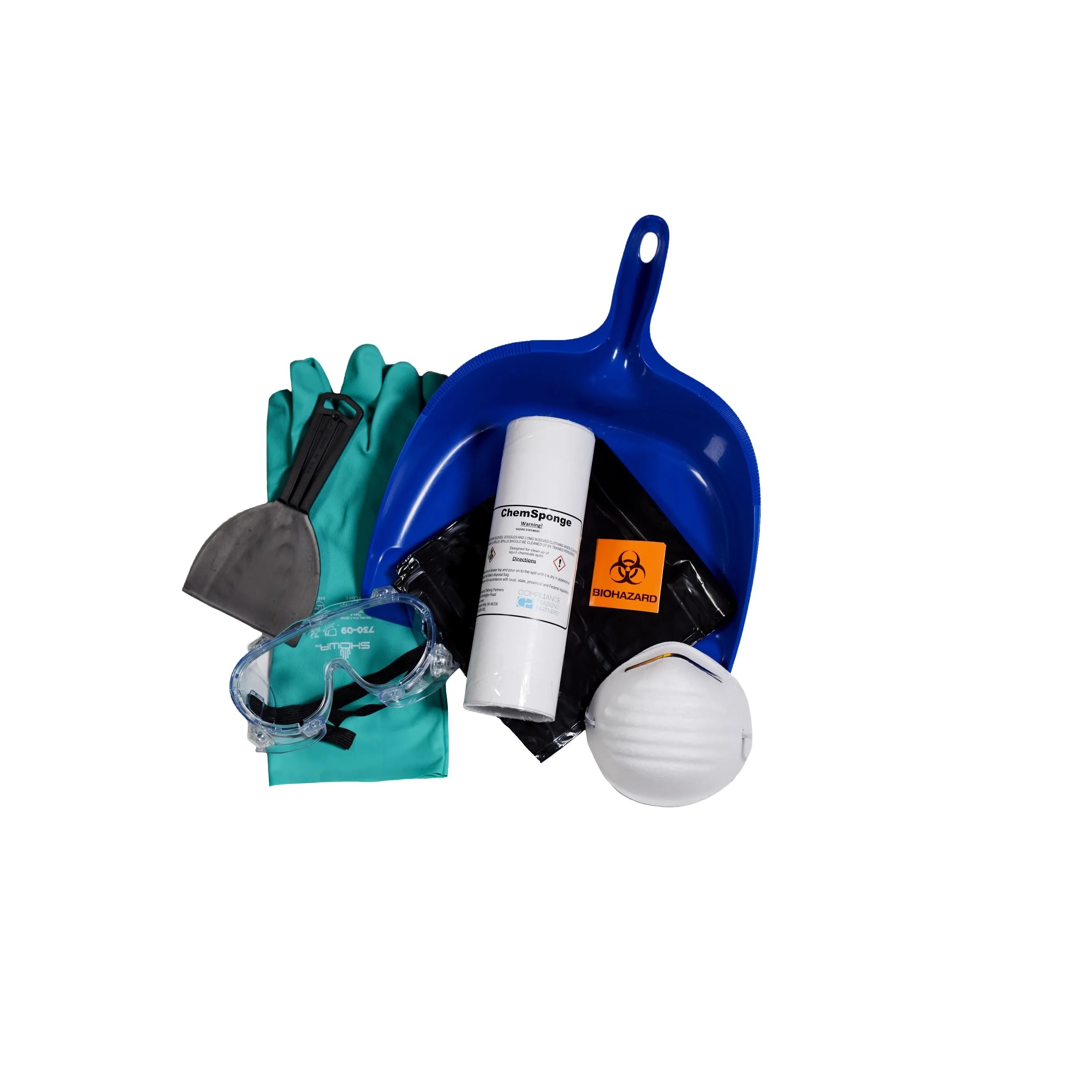 Kit Spill Chemotherapy 16oz Non-Sterile For Hazardous Fluids Disposal With ChemSorb/Goggles/Nitrile Gloves/Scooper/Bags/Biohazard Labels Each by HPTC, Inc.  ID CHSK